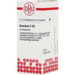 Verpackung von Aconitum C 30 Streukügelchen mit Herstellerlogo.