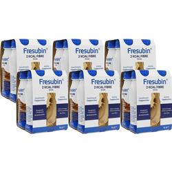 Sechs Packungen Fresubin Trinknahrung in der Geschmacksrichtung Cappuccino.